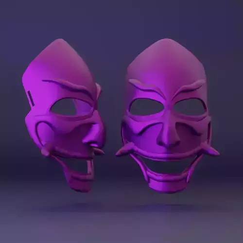 Samurai face mask funny face mask 3D print model