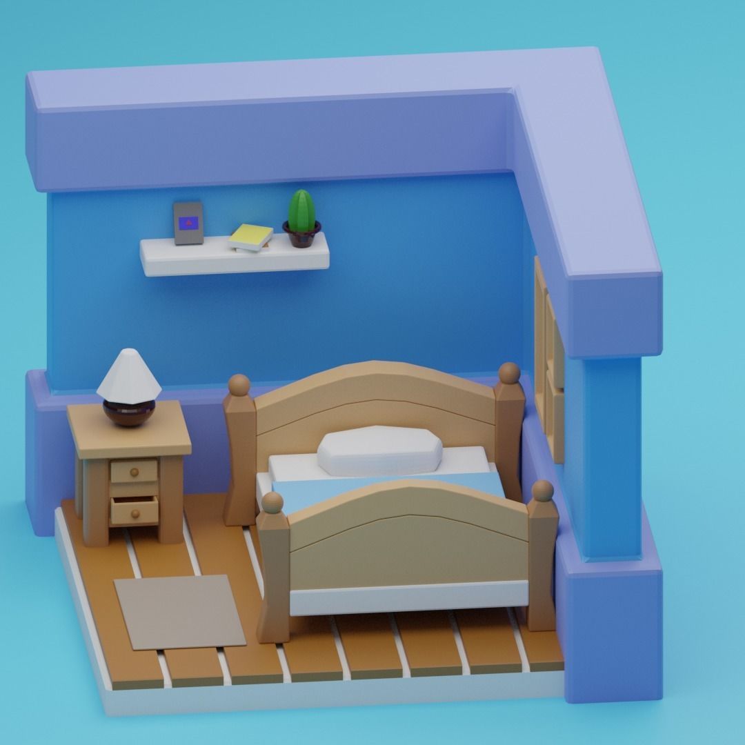 FREE ROOM WITH GOOD Design Free low-poly 3D model_5