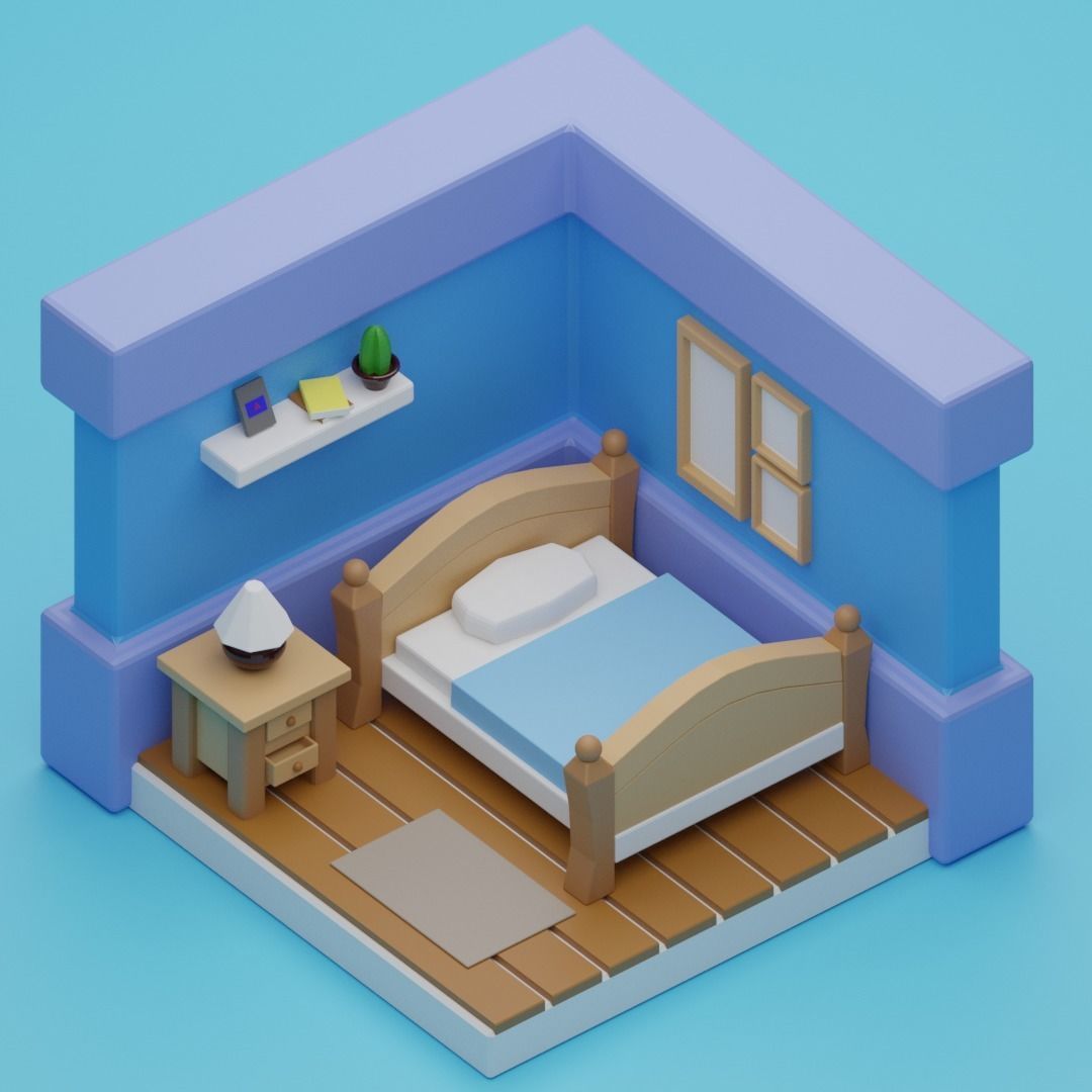 FREE ROOM WITH GOOD Design Free low-poly 3D model_3