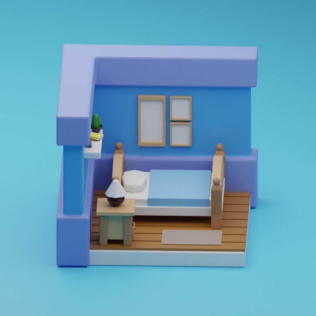 FREE ROOM WITH GOOD Design Free low-poly 3D model_2