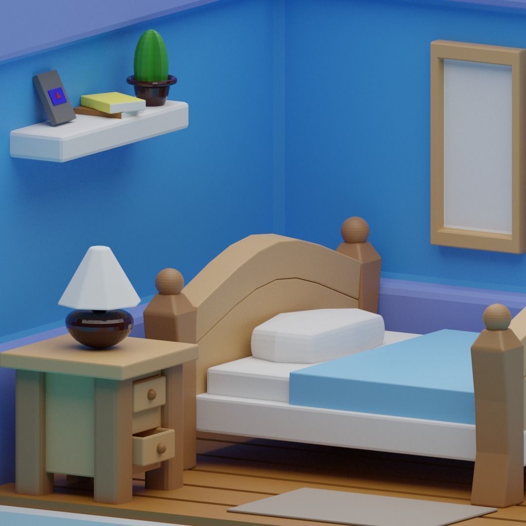 FREE ROOM WITH GOOD Design Free low-poly 3D model_4