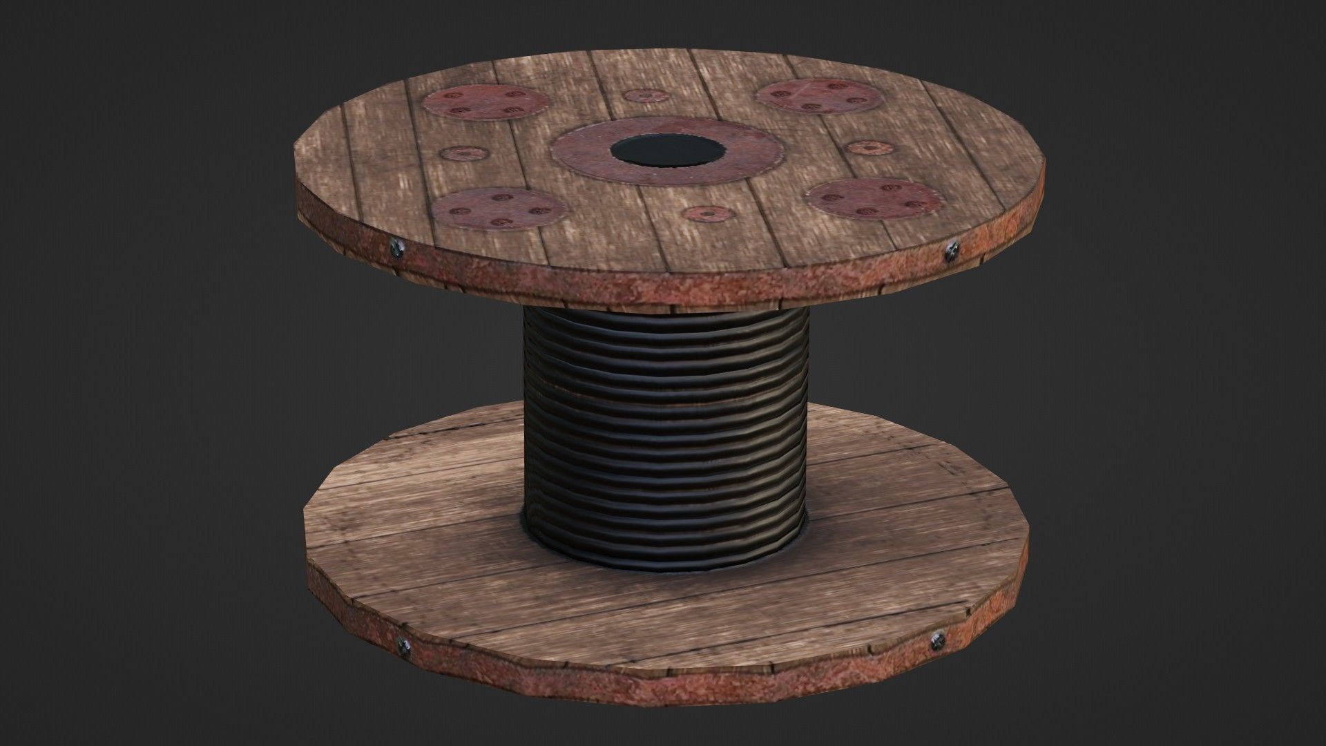 Cable Reel GAME READY Low-poly 3D model_3