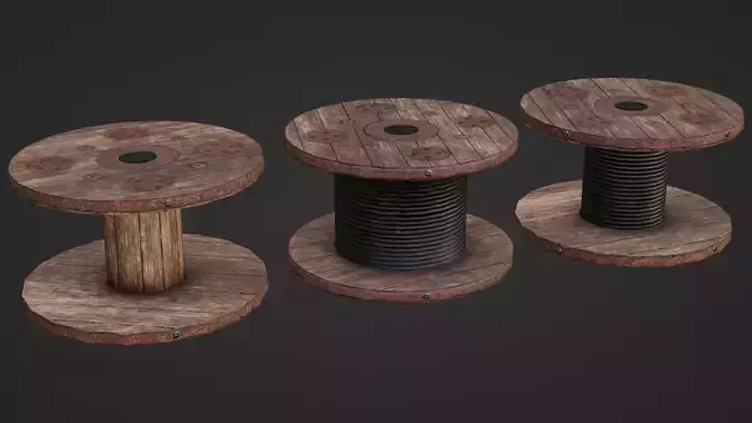 Cable Reel GAME READY  Low-poly 3D model