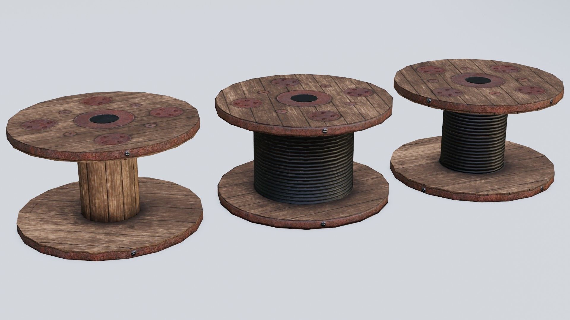Cable Reel GAME READY Low-poly 3D model_1