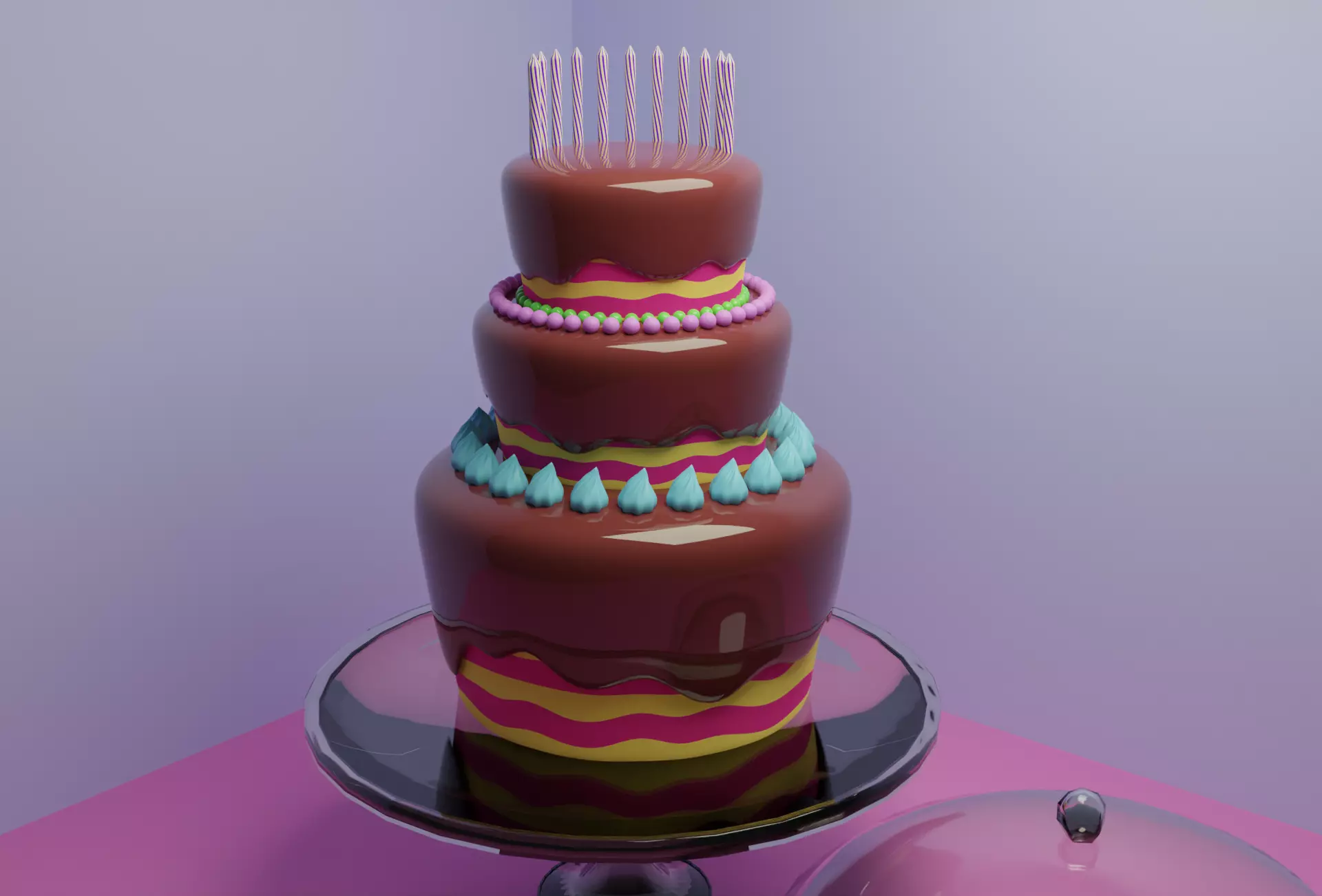 sweet cake Low-poly 3D model_0