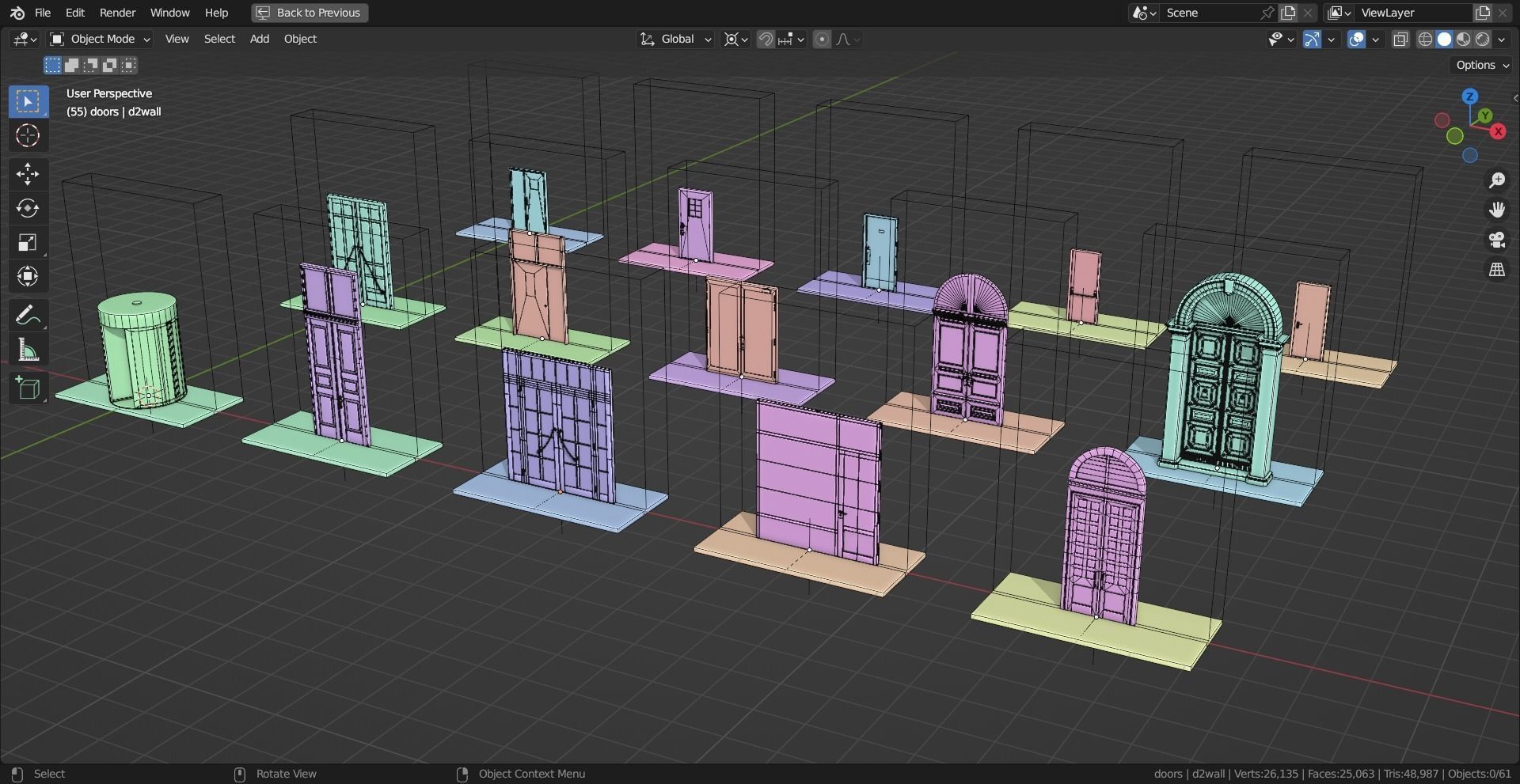 15 Exterior Doors Base Mesh Models Low-poly 3D model_8