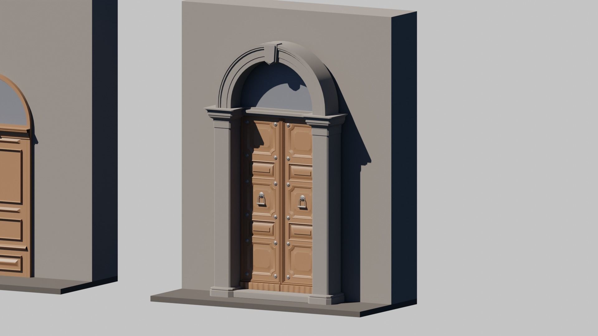 15 Exterior Doors Base Mesh Models Low-poly 3D model_17
