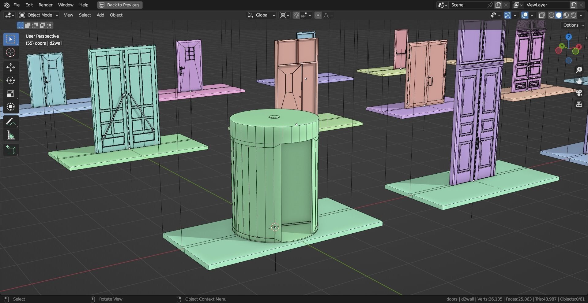 15 Exterior Doors Base Mesh Models Low-poly 3D model_9