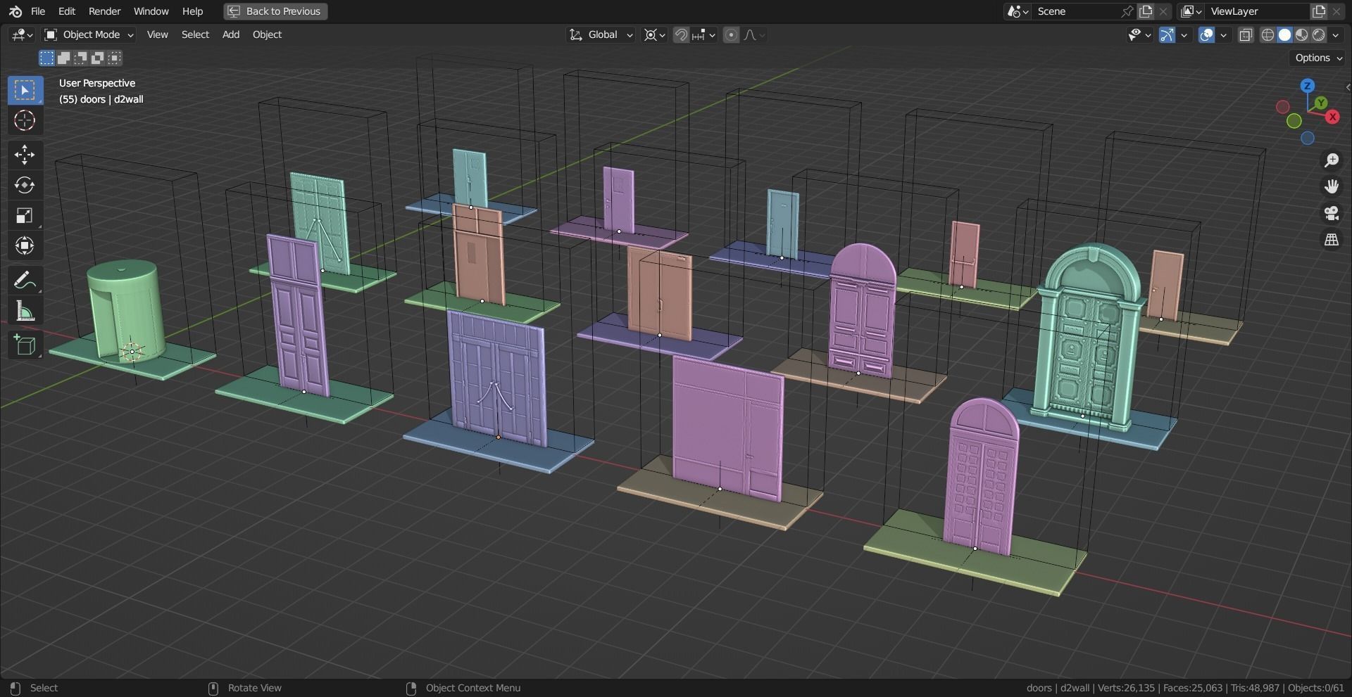 15 Exterior Doors Base Mesh Models Low-poly 3D model_5