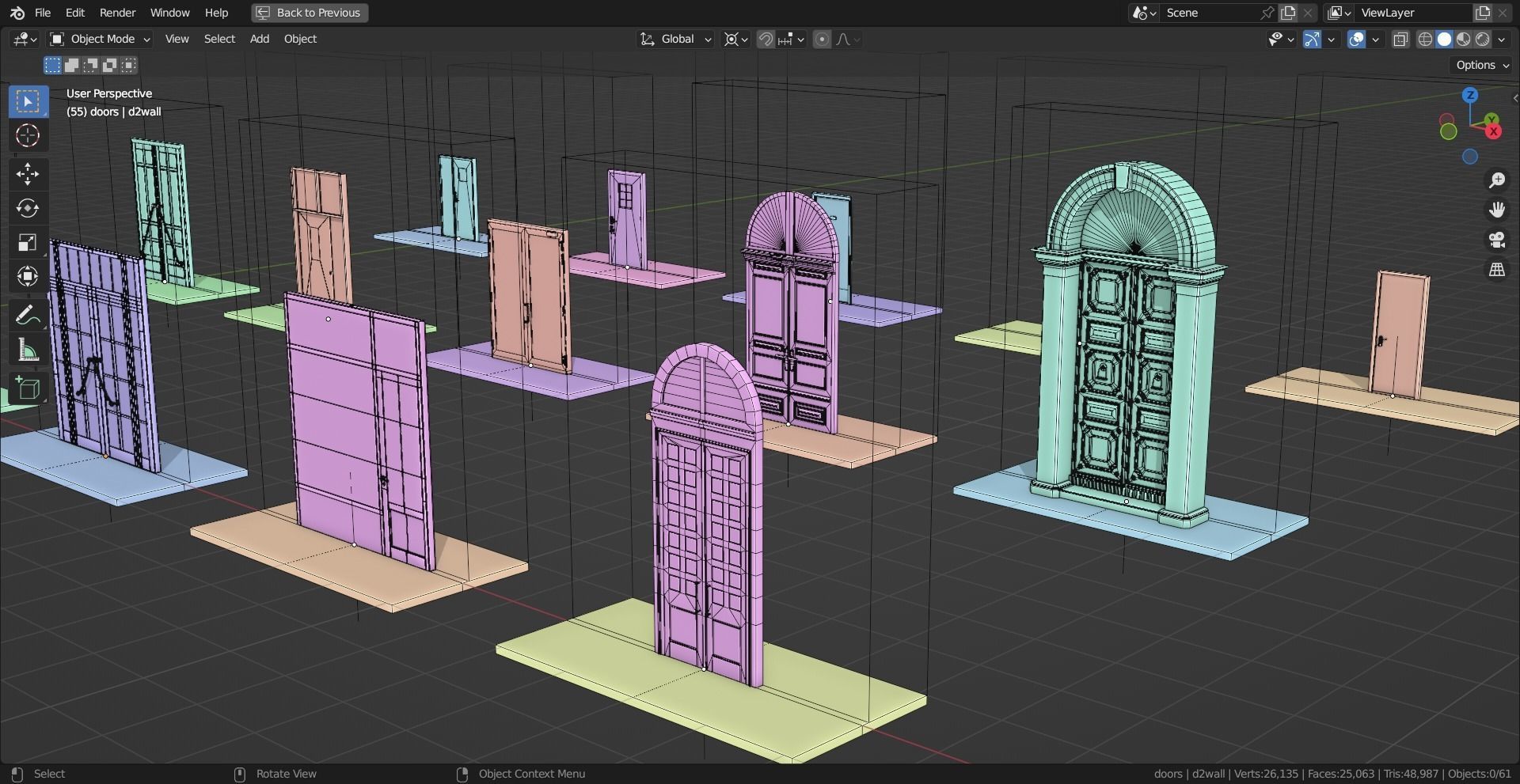 15 Exterior Doors Base Mesh Models Low-poly 3D model_11