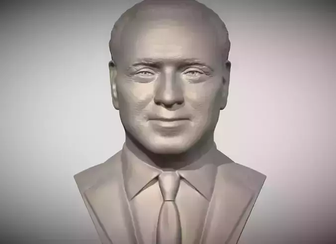 Silvio Berlusconi bust for 3D printing 3D print model