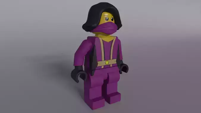 Pink Roblox Ninja Low-poly 3D model
