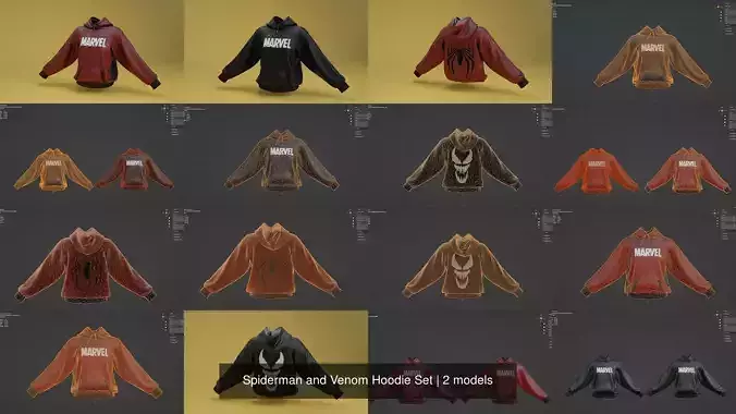 Spiderman and Venom Hoodie Set