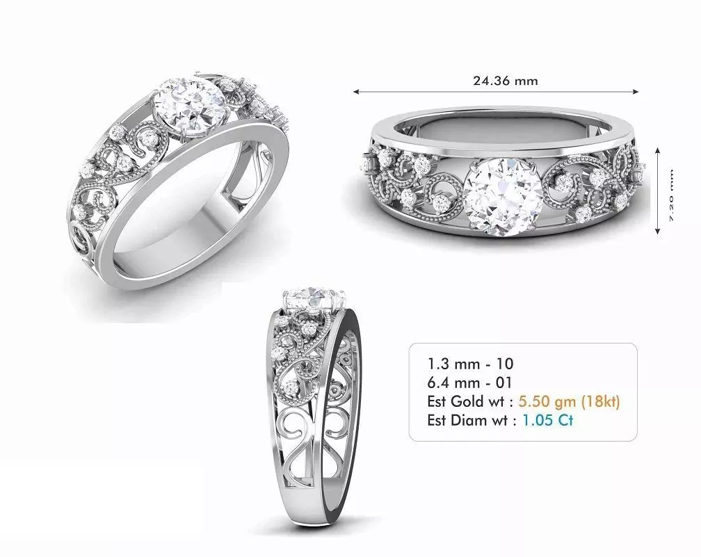engagement ring 3D print model_0