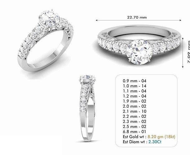 engagement ring 3D print model