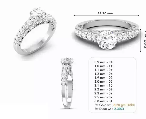 engagement ring 3D print model