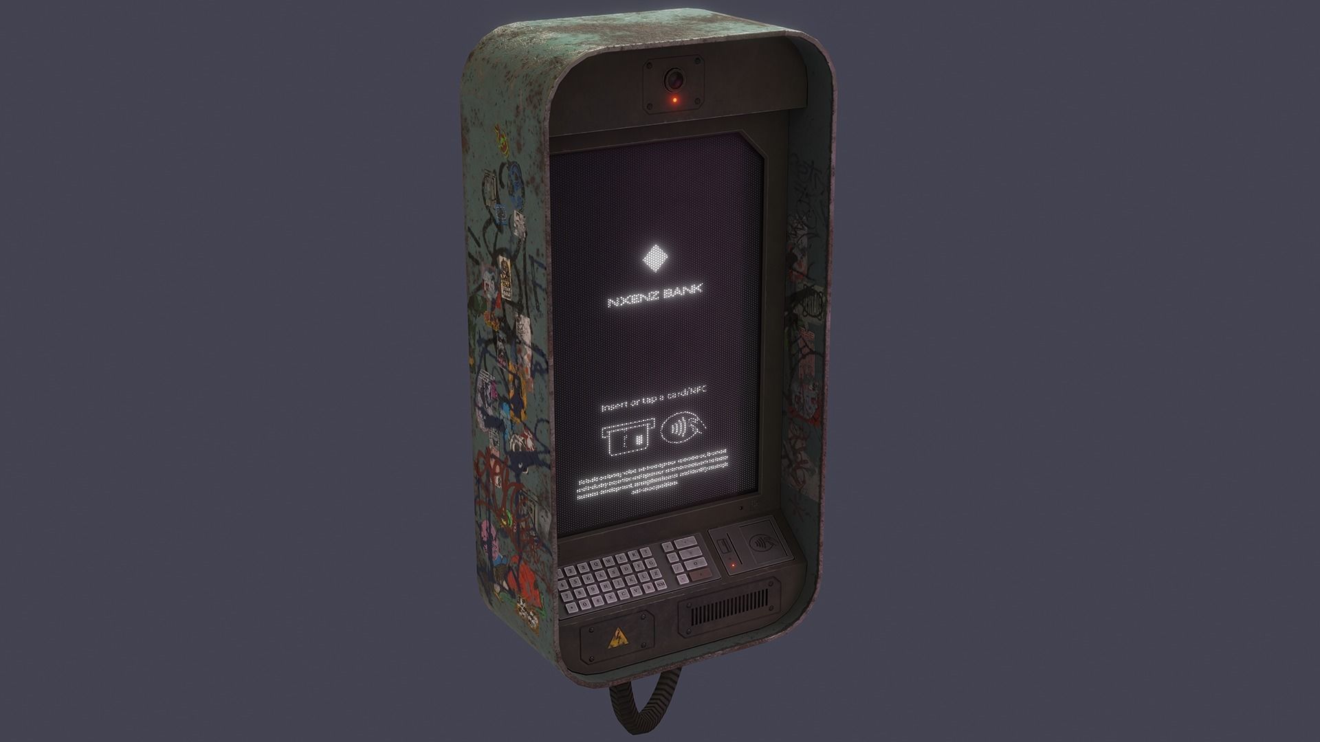 Cyberpunk ATM Low-poly 3D model_1