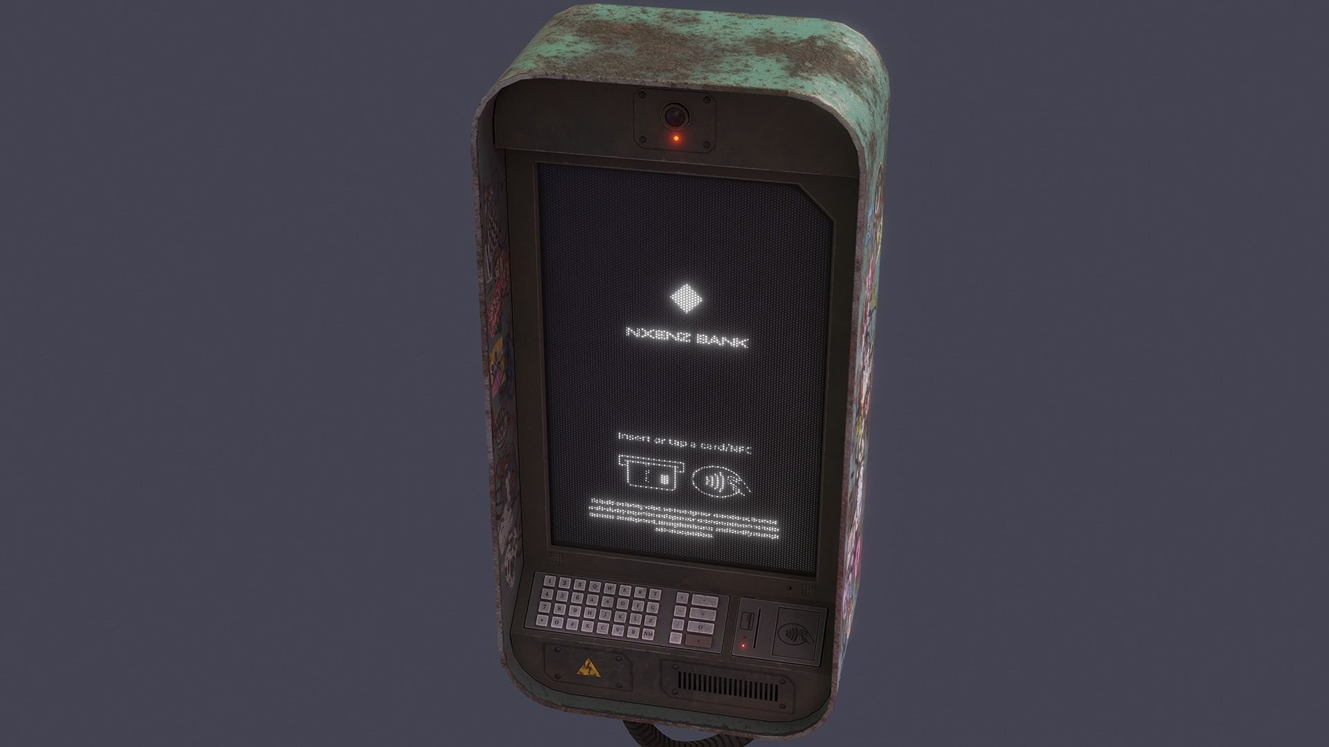 Cyberpunk ATM Low-poly 3D model_5