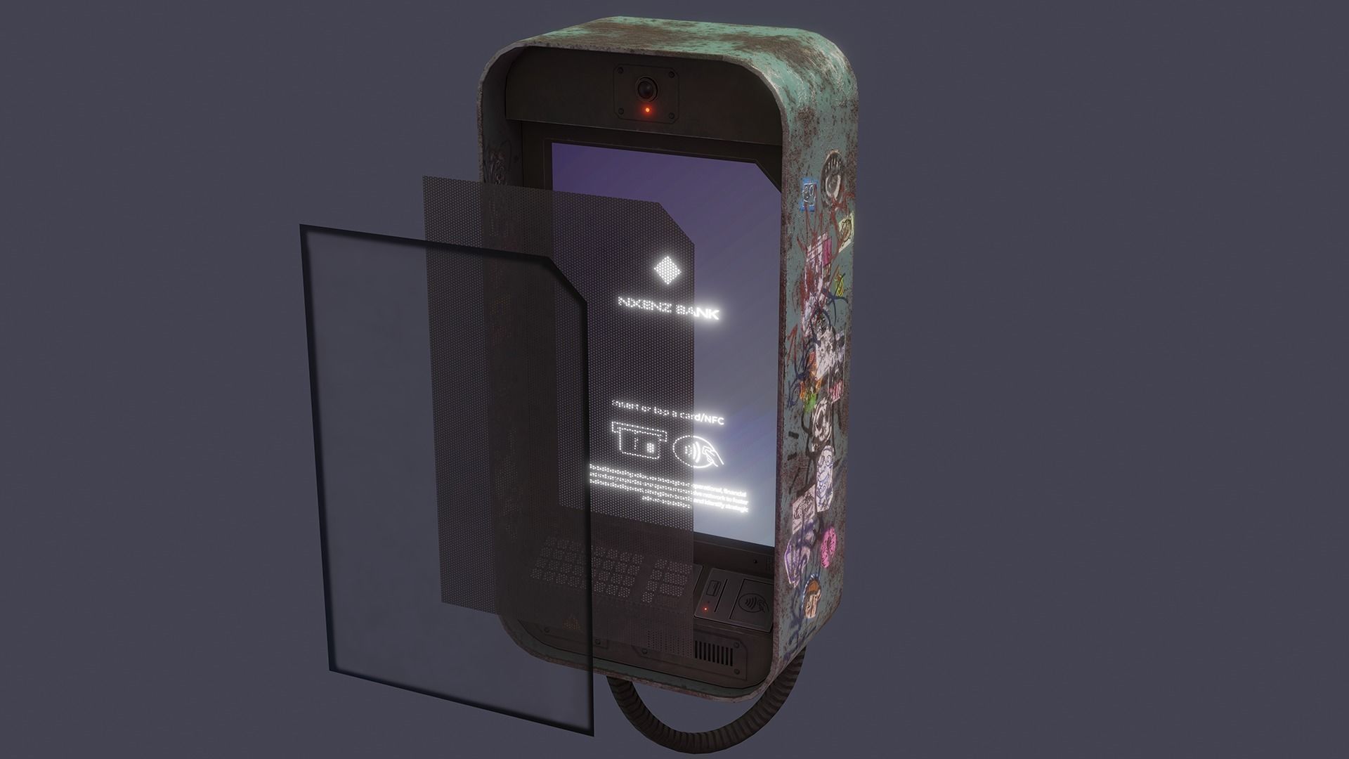 Cyberpunk ATM Low-poly 3D model_2