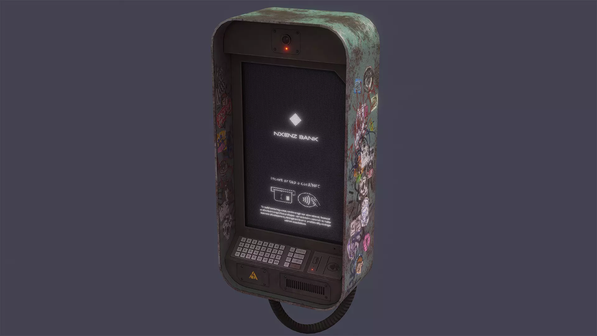 Cyberpunk ATM Low-poly 3D model_0