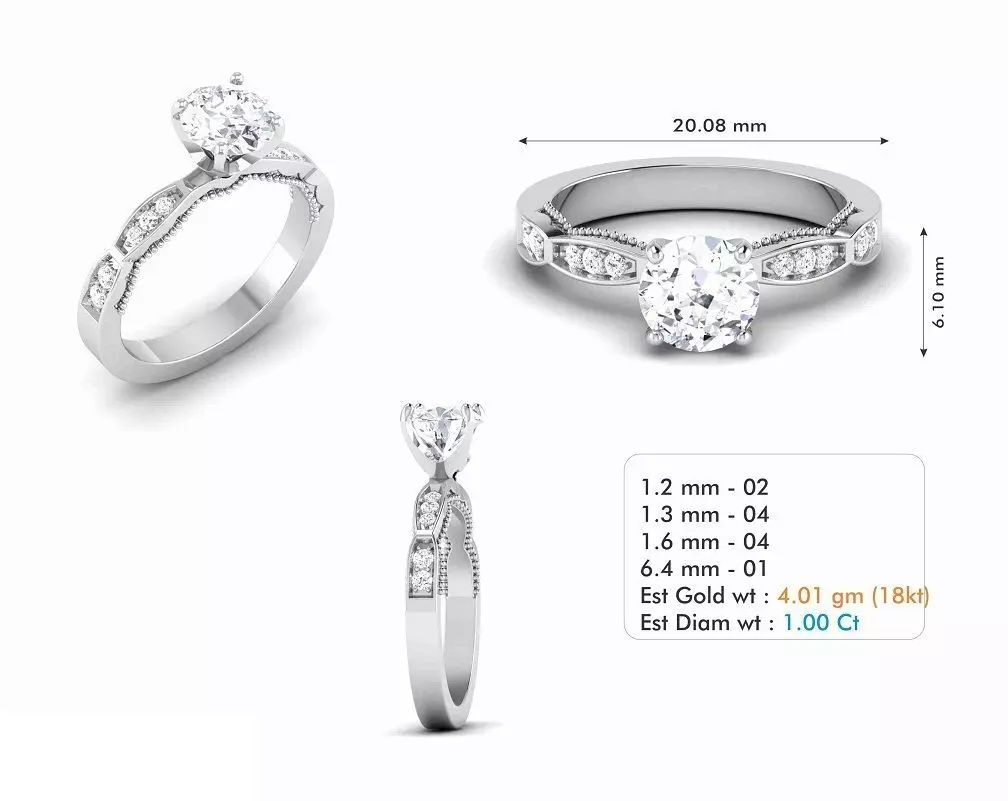 engagement ring 3D print model_0