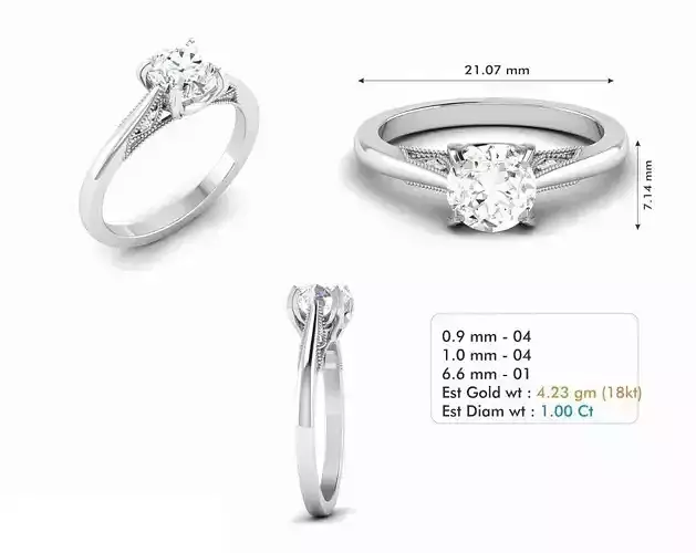 engagement ring 3D print model