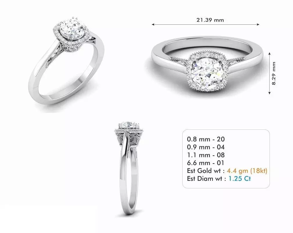 engagement ring 3D print model_0