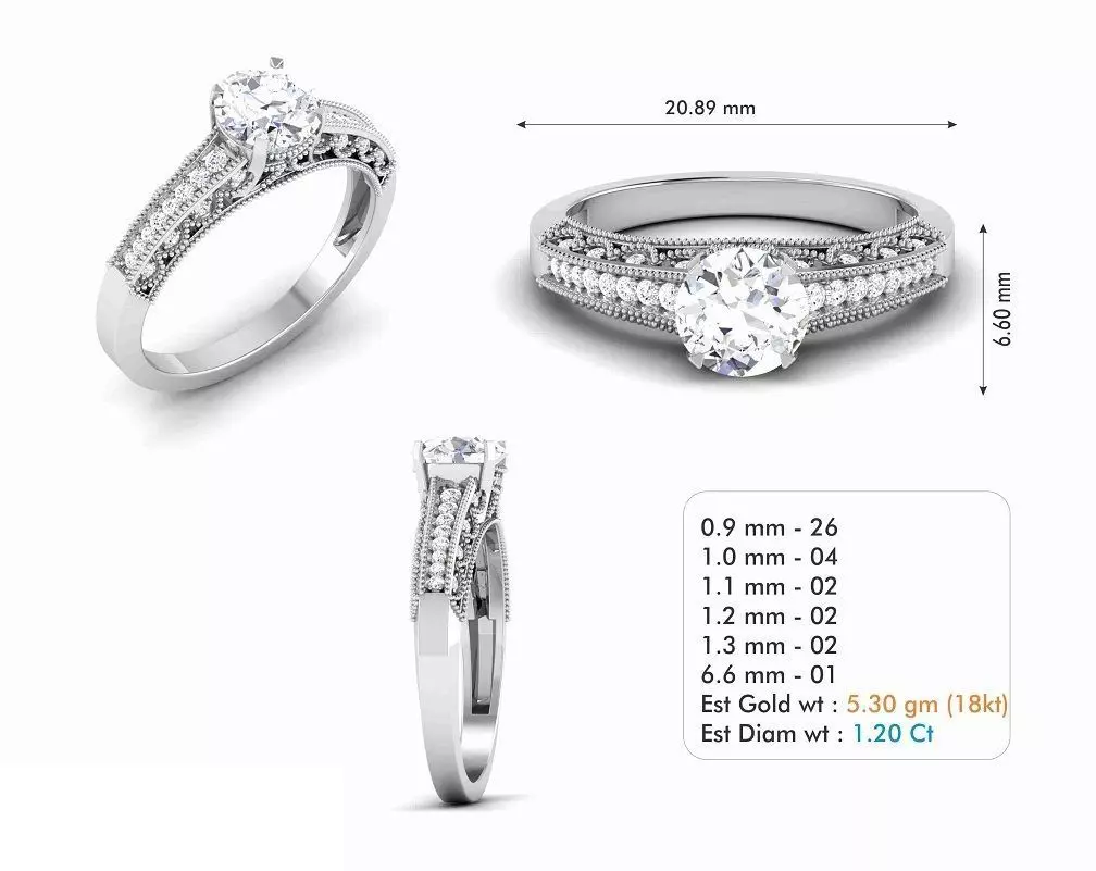engagement ring 3D print model_0