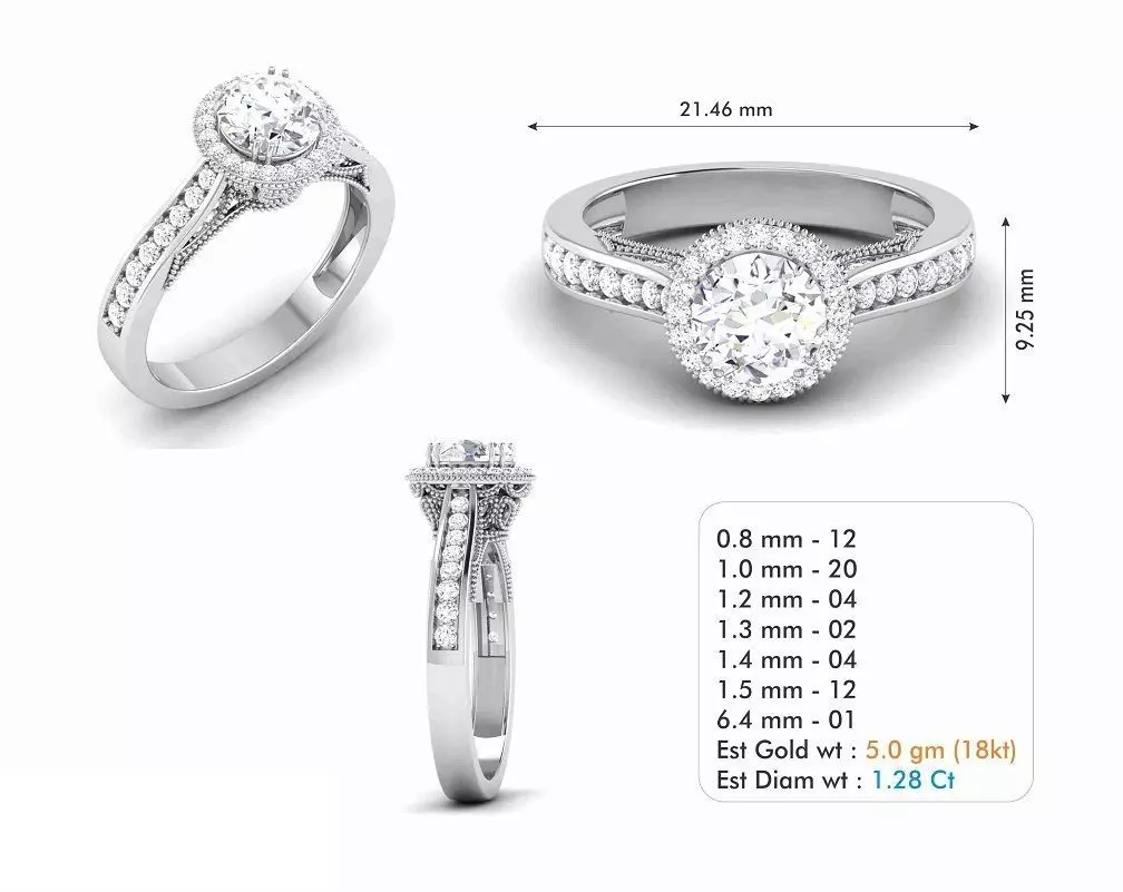 engagement ring 3D print model_0
