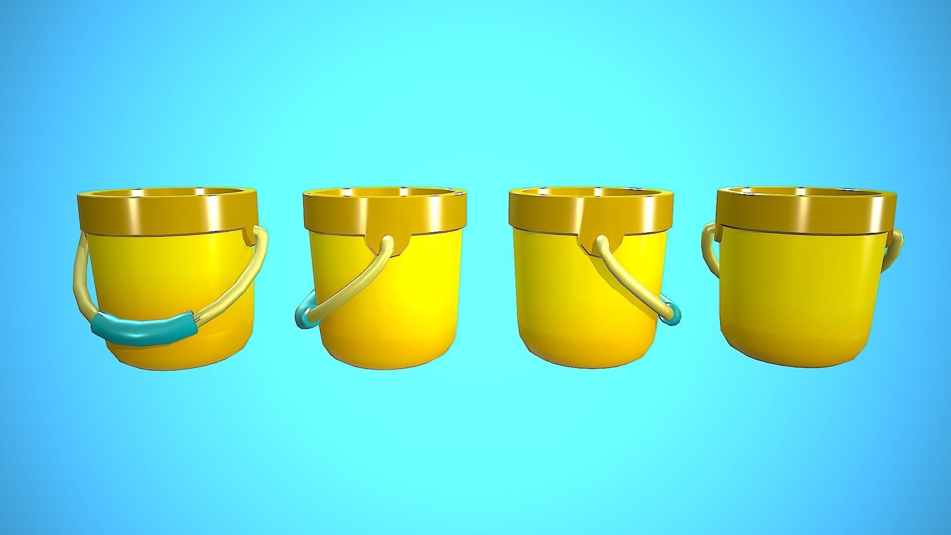 BUCKET CARTOON STYLIZED Low-poly 3D model_9