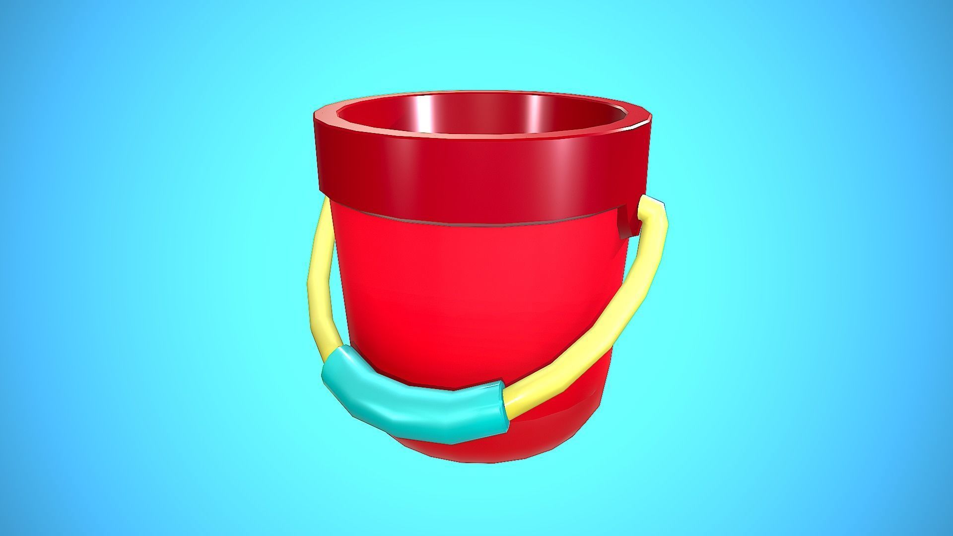 BUCKET CARTOON STYLIZED Low-poly 3D model_13