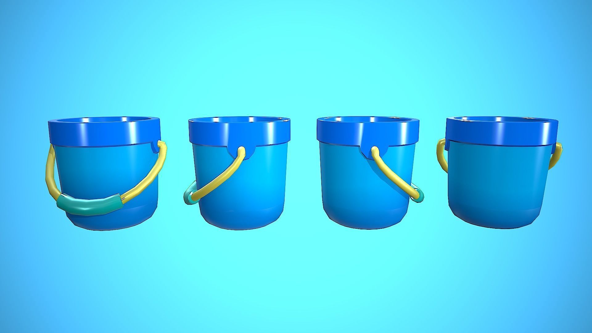 BUCKET CARTOON STYLIZED Low-poly 3D model_6