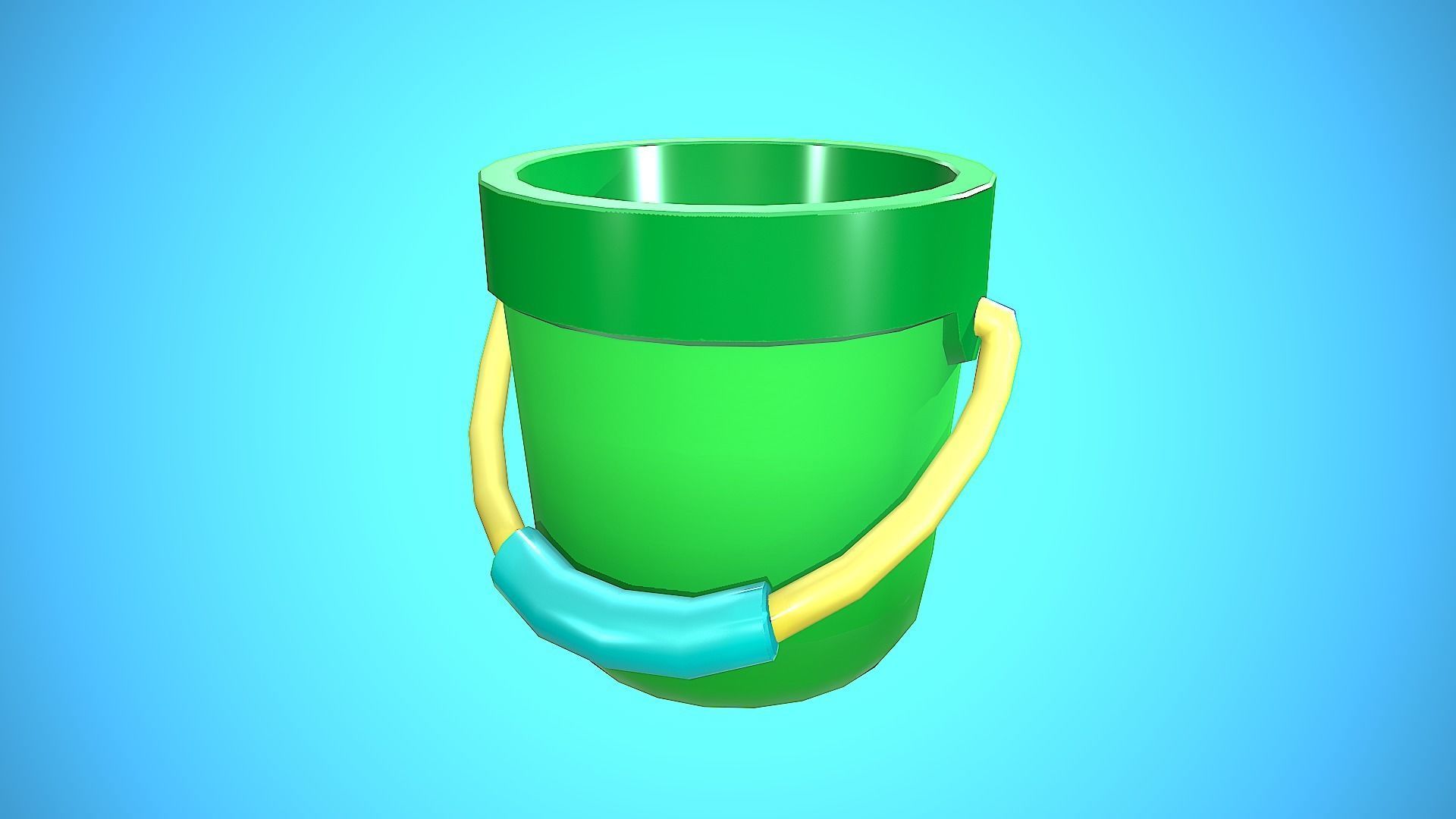 BUCKET CARTOON STYLIZED Low-poly 3D model_12