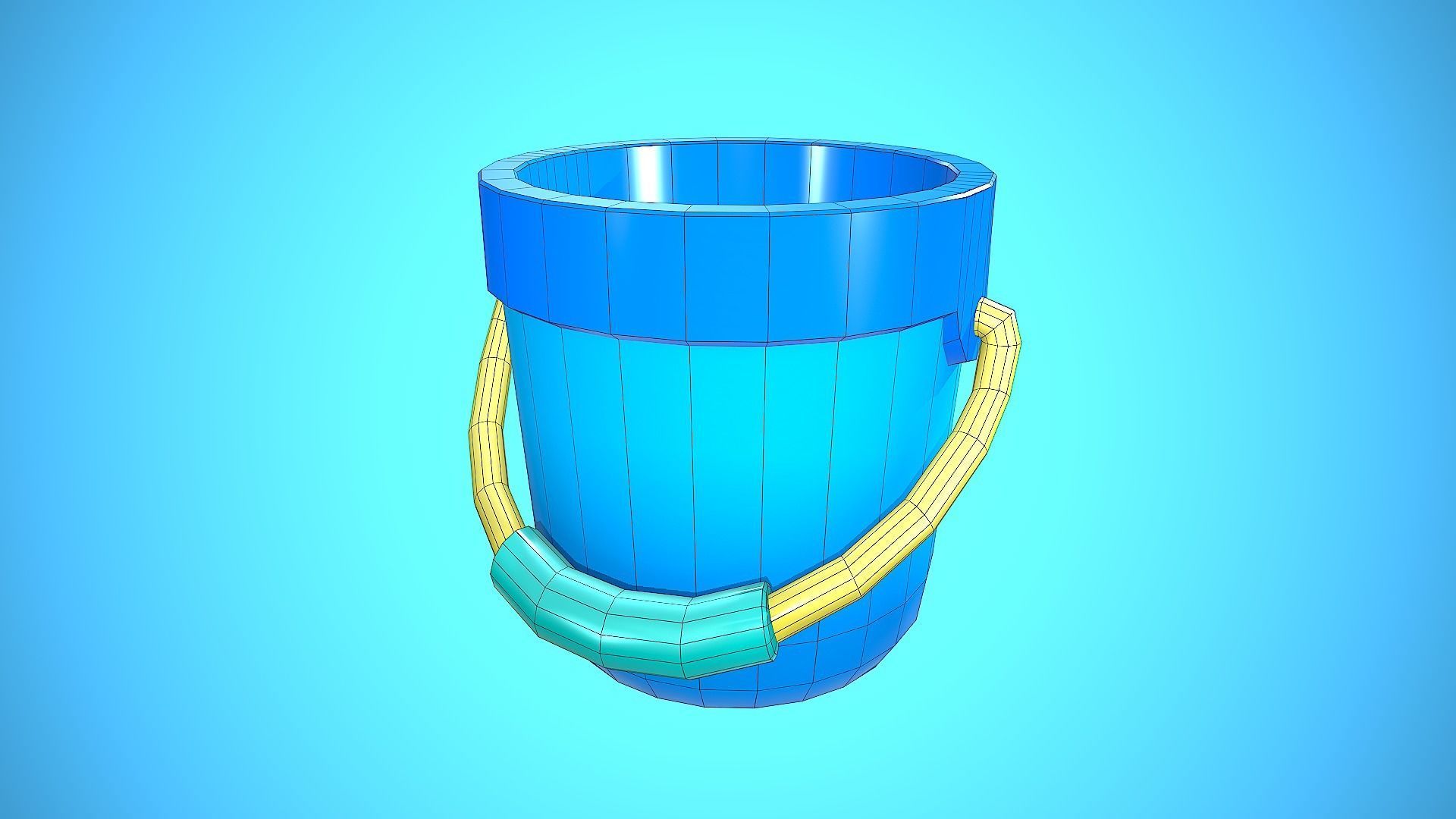 BUCKET CARTOON STYLIZED Low-poly 3D model_11