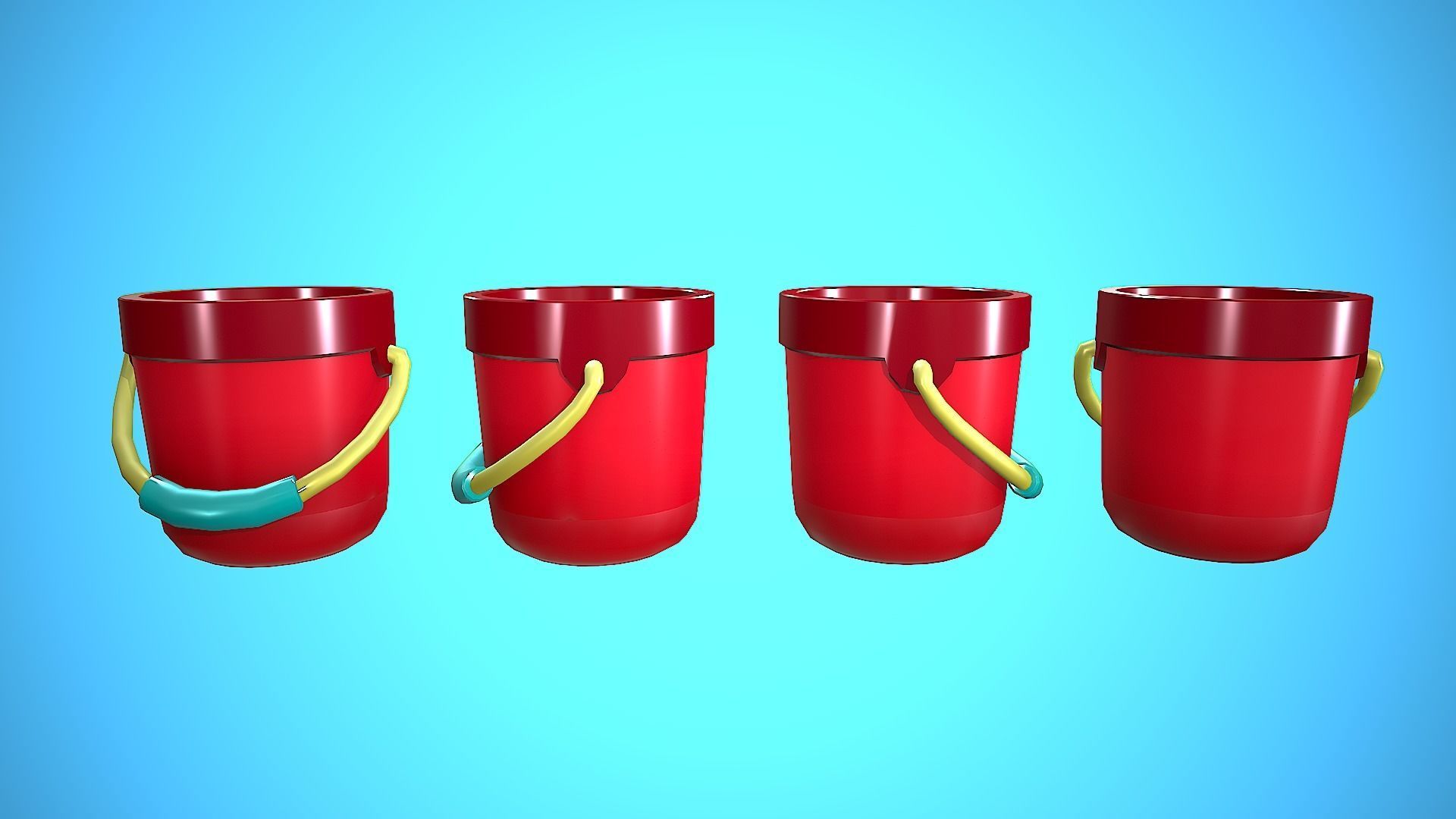 BUCKET CARTOON STYLIZED Low-poly 3D model_8