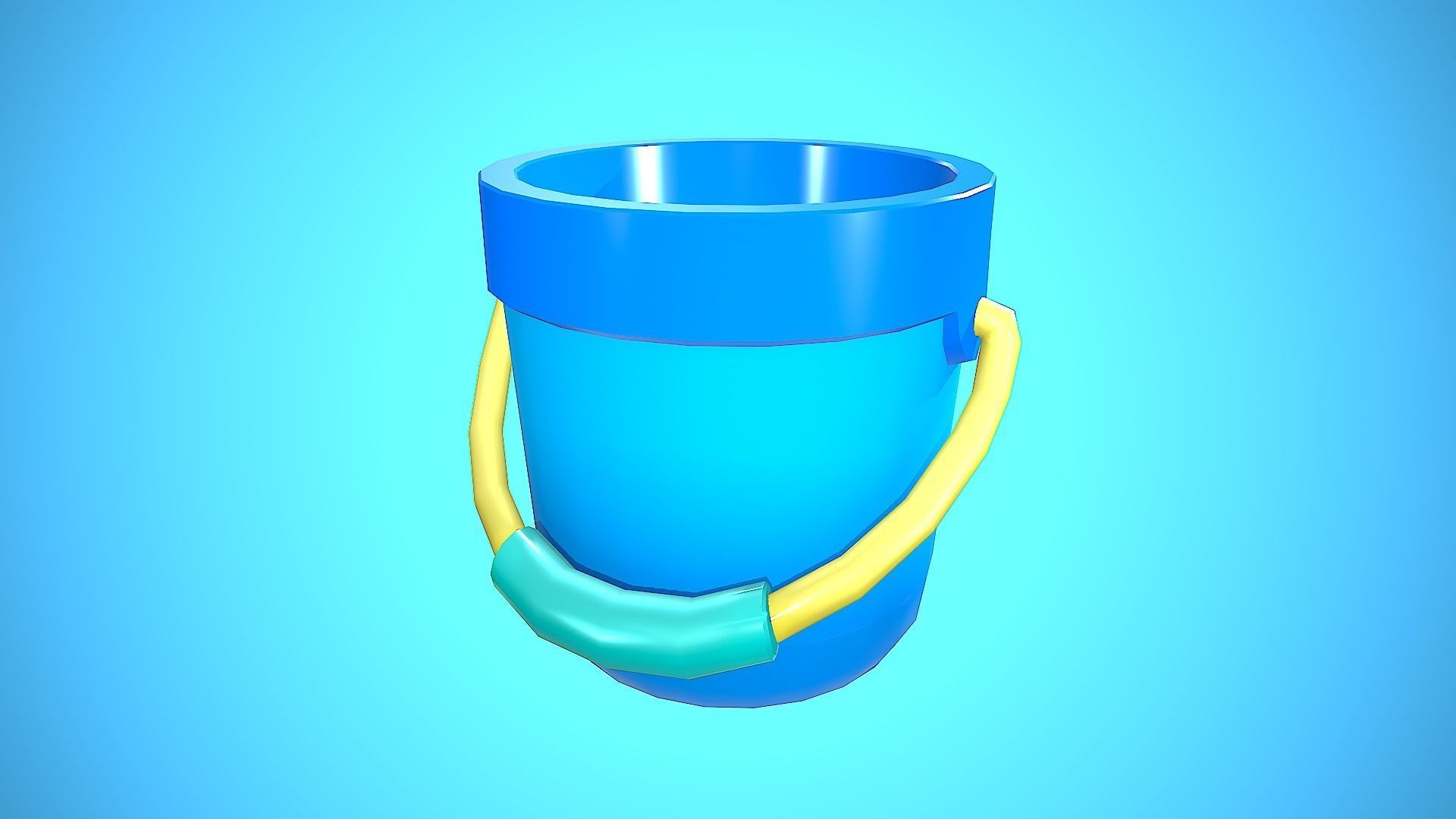 BUCKET CARTOON STYLIZED Low-poly 3D model_10