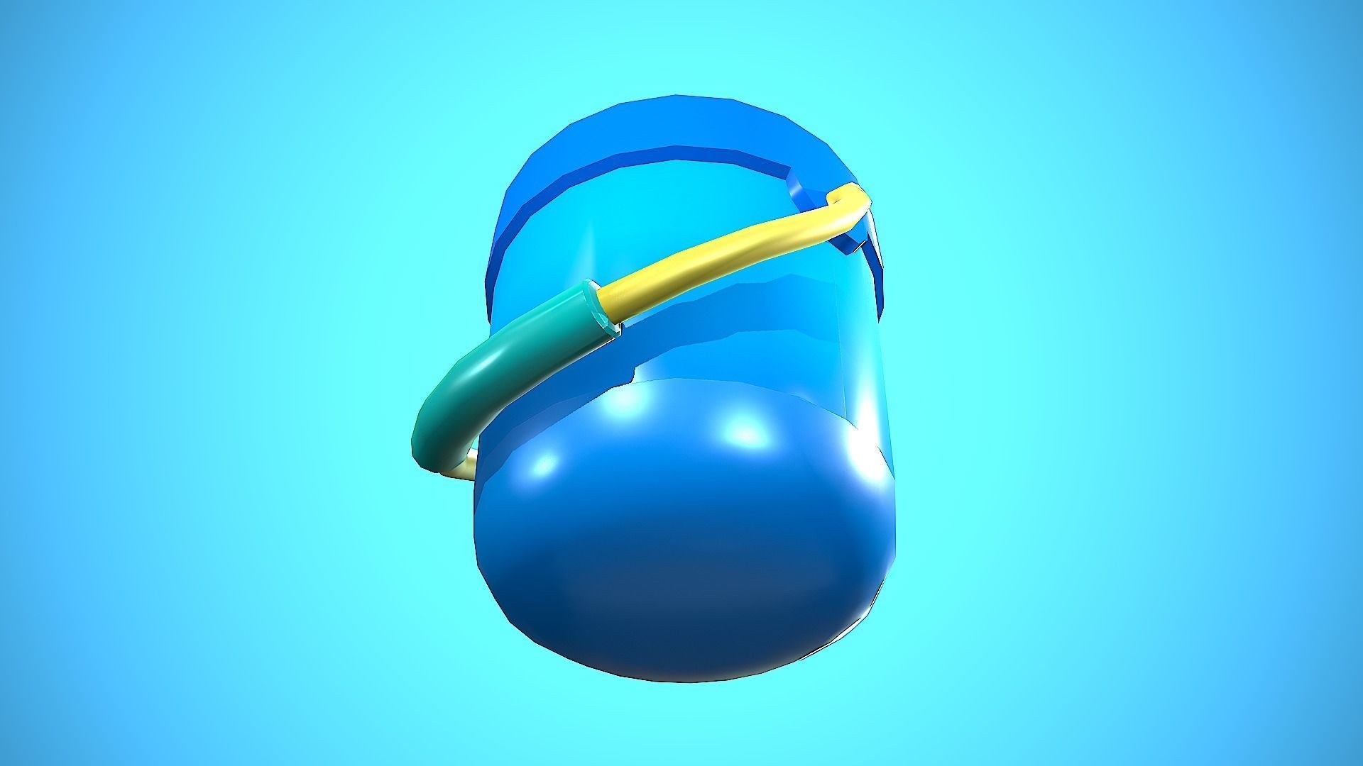 BUCKET CARTOON STYLIZED Low-poly 3D model_17
