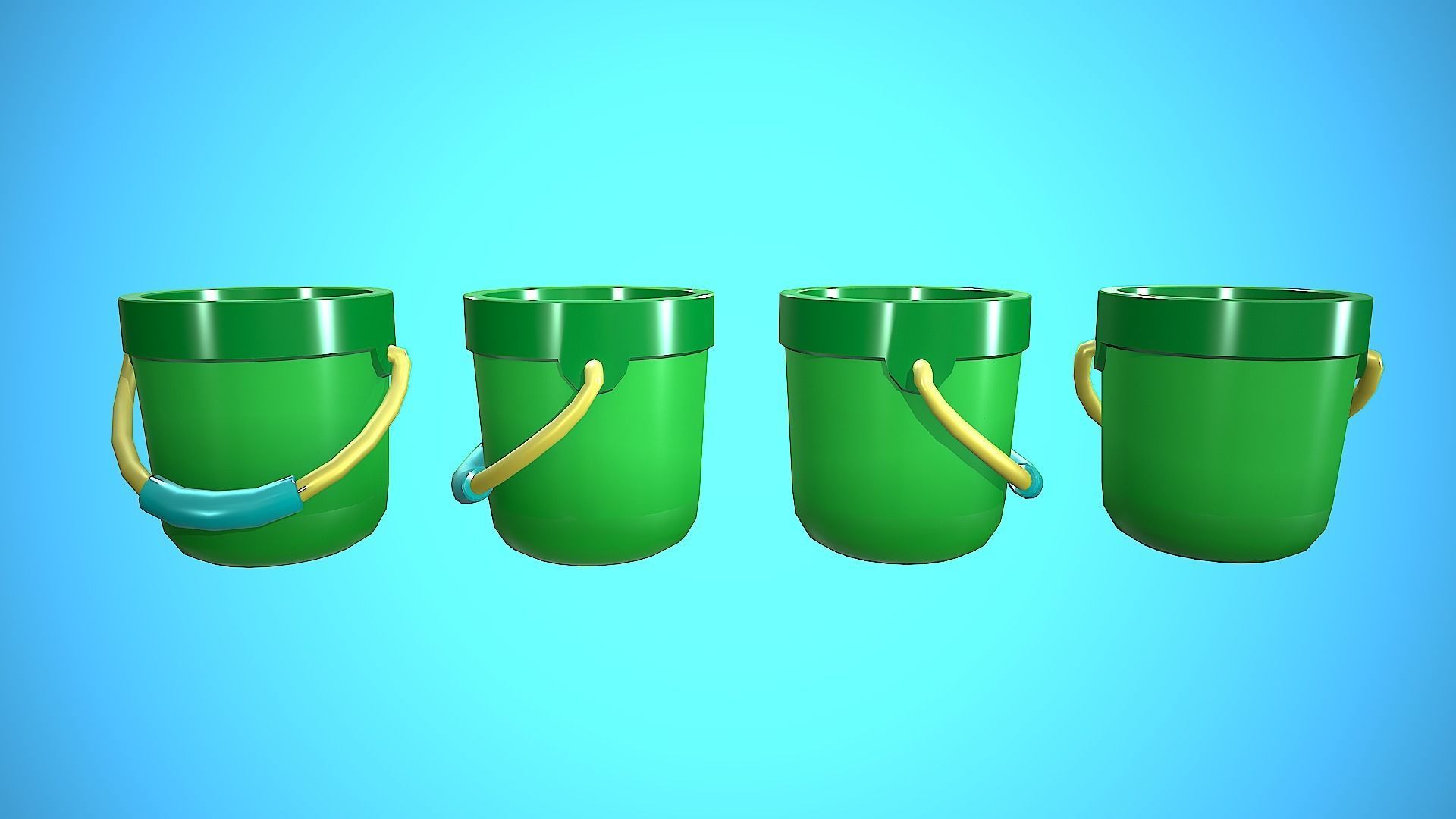 BUCKET CARTOON STYLIZED Low-poly 3D model_7