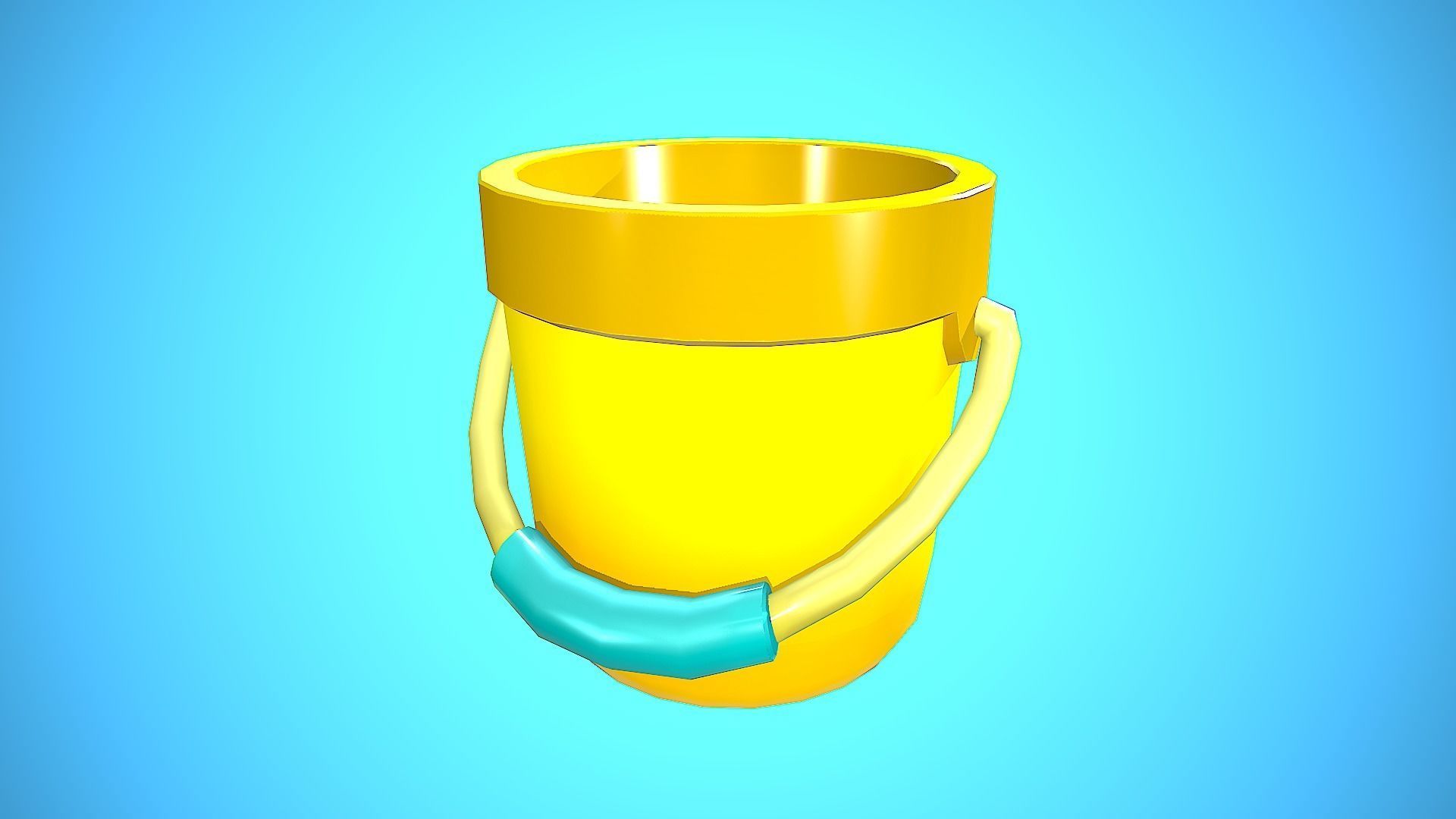 BUCKET CARTOON STYLIZED Low-poly 3D model_14