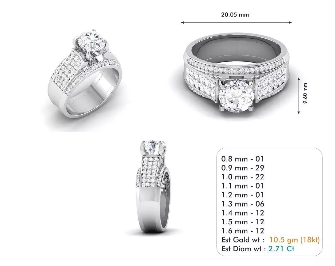 engagement ring 3D print model_0
