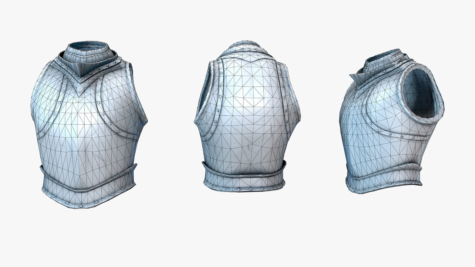 Medieval Knight Armor 01 Low-poly 3D model_2