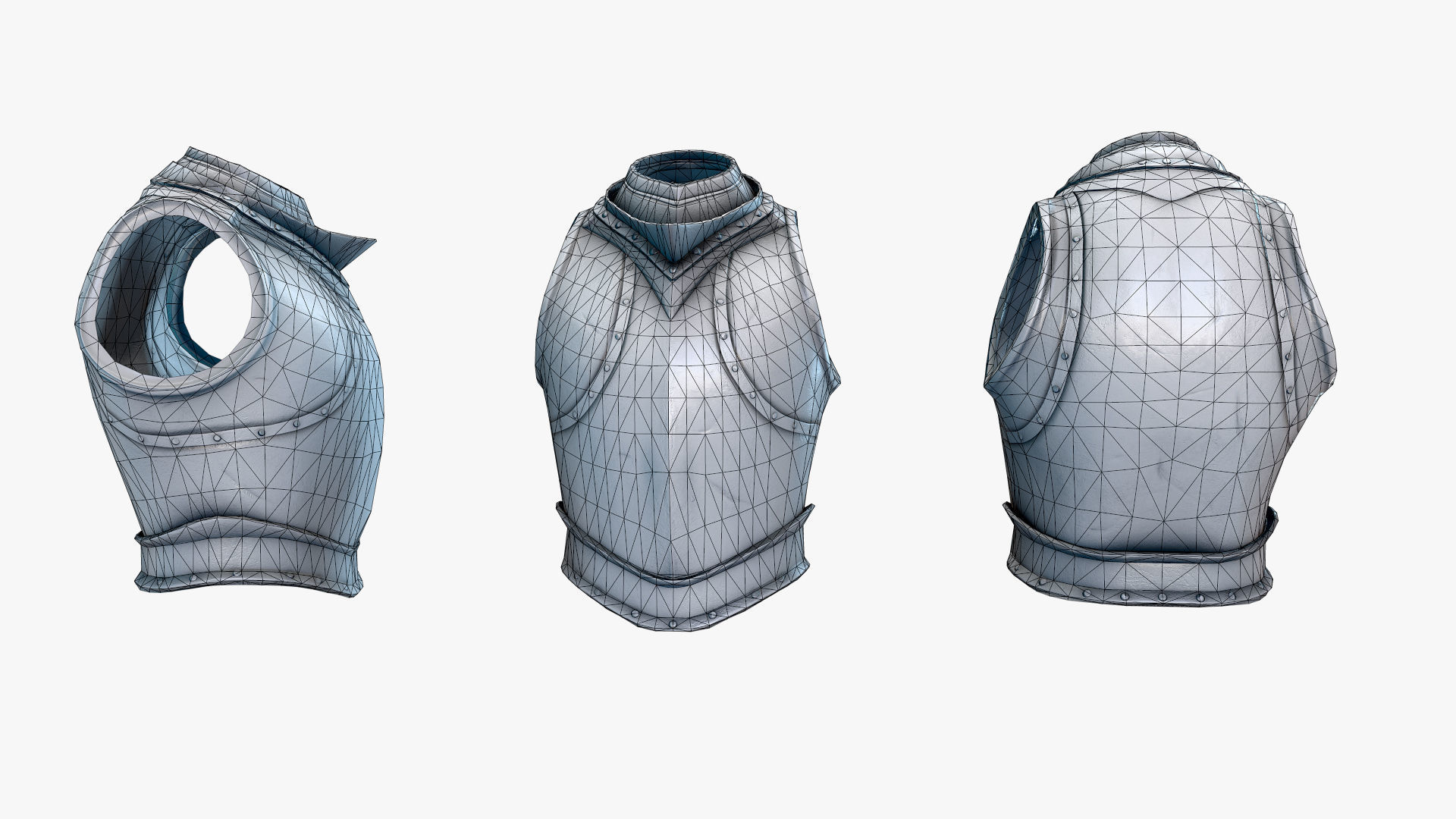 Medieval Knight Armor 01 Low-poly 3D model_10