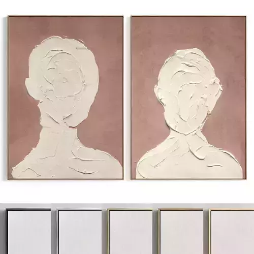 Plaster Two Photo Frame 110 Low-poly 3D model