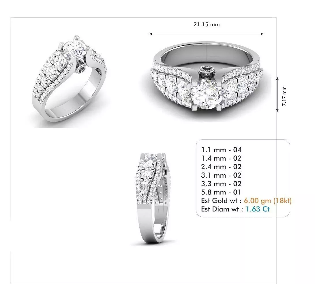 solitaire engagement ring 3D print model_0