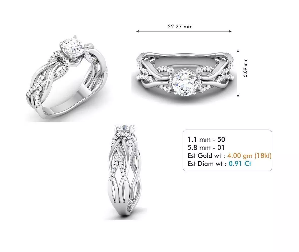 engagement ring 3D print model_0