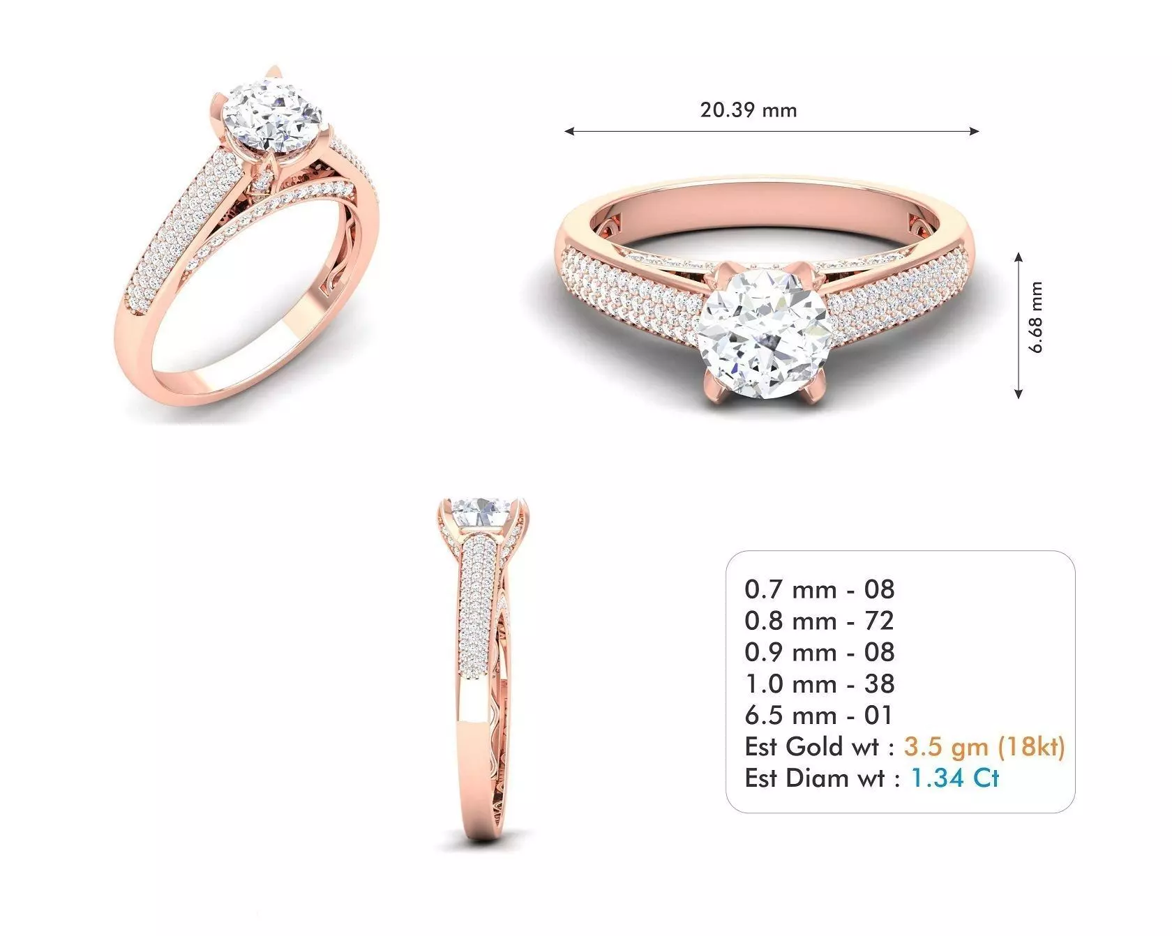 engagement ring 3D print model_0