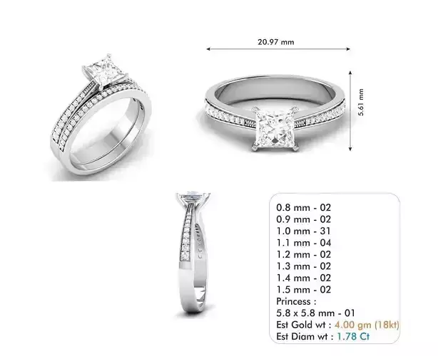 solitaire engagement ring set 