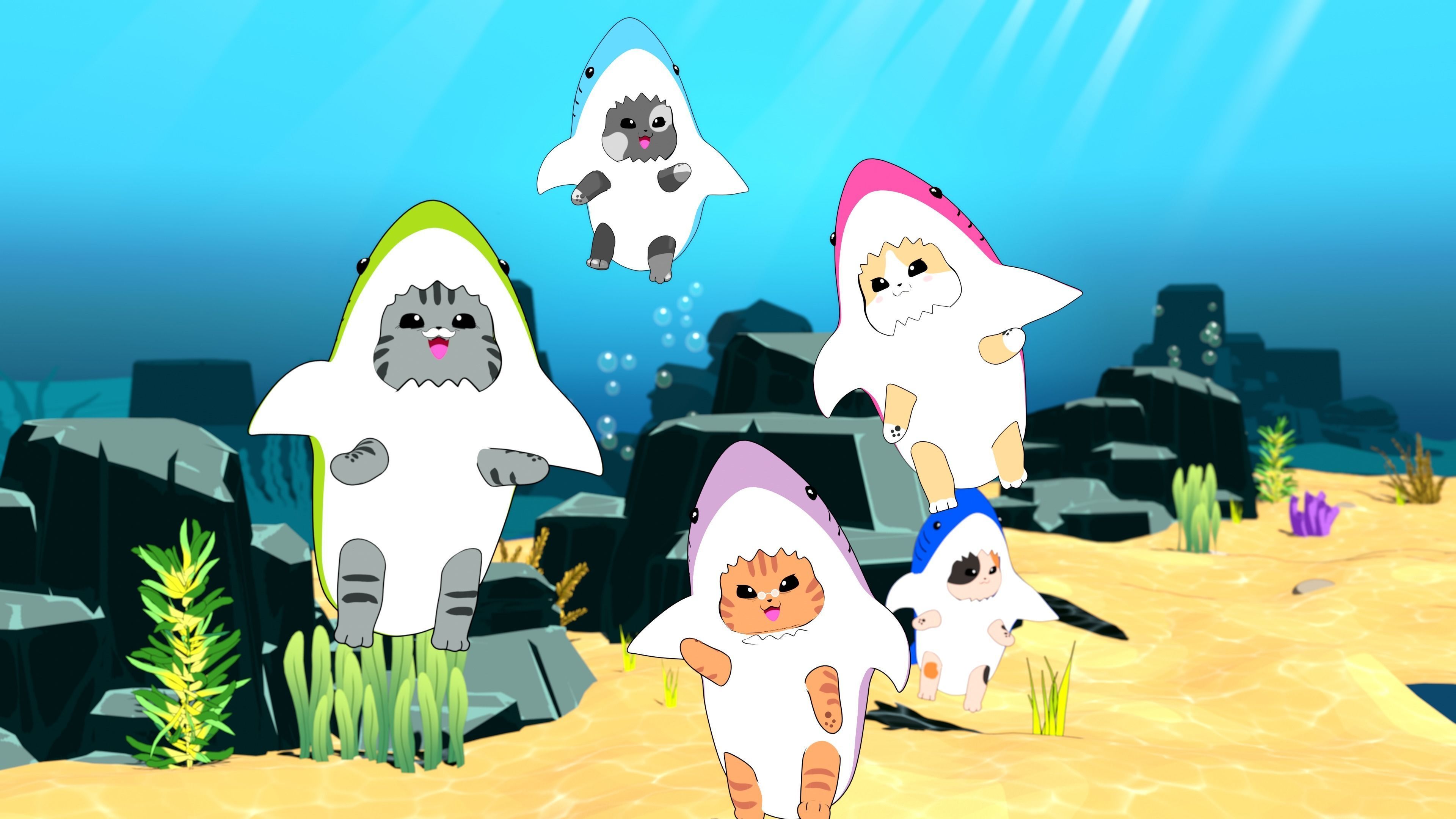 Viral Baby Shark Cats Entire Scenes and Characters Setup 3D model_7
