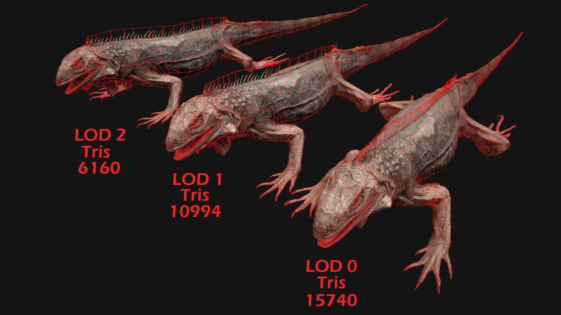 Reptile set  Low-poly 3D model_5