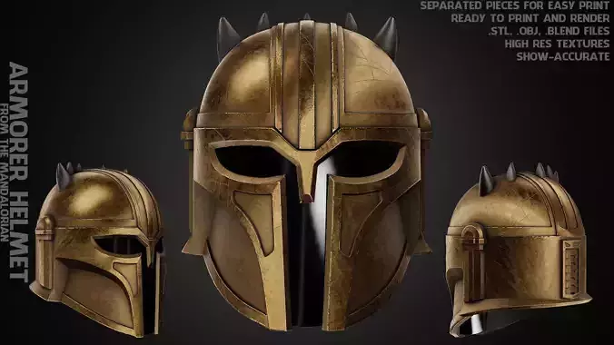 The Mandalorian Armorer Helmet for Cosplay 3D print model